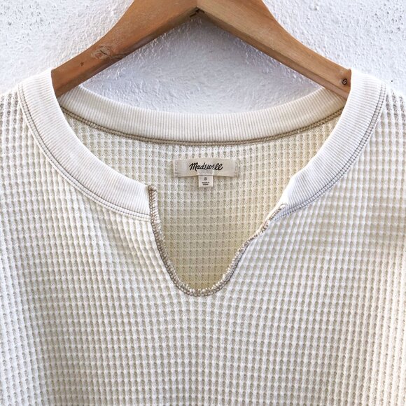 MADEWELL Waffle Split-Neck Crop Tee Size Small - Picture 5 of 10
